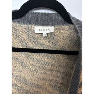 ACOA Women's Gray and Cream Cardigan Sweater
